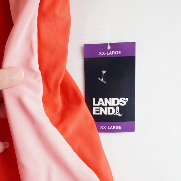 Lands End Womens One Piece Swimsuit Colorblock Coral Pink XX Large NWT - Picture 4 of 9